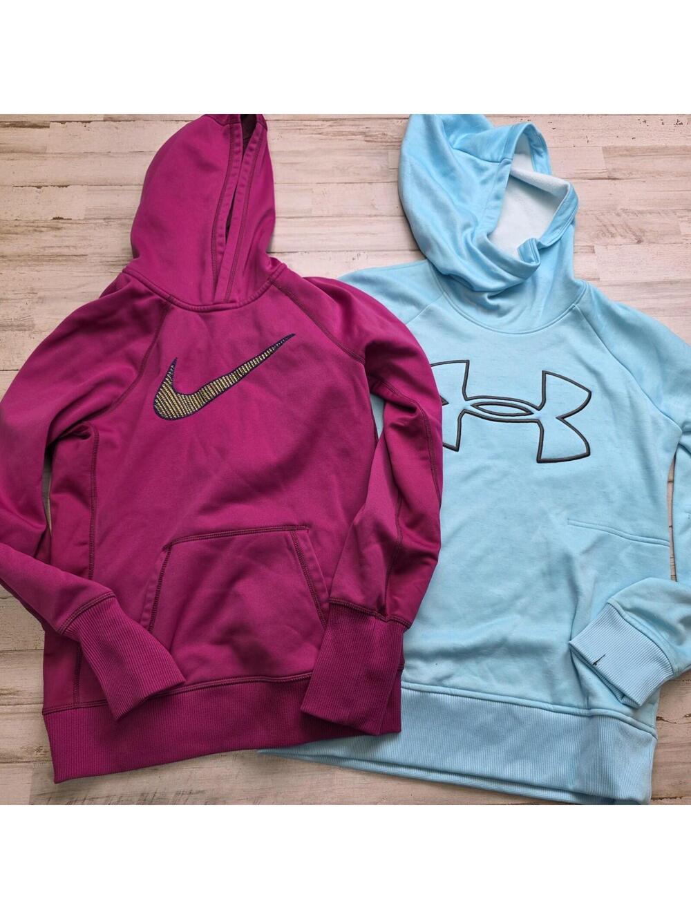Under Armour & Nike Lot of 2 Comfortable Hoodie Sweatshirts Women's Sz XS
